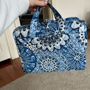 Blue Patterned Women's makeup Bag